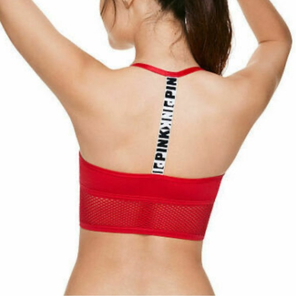 VICTORIAS SECRET PINK LOGO COOL & COMFY WIRELESS T-BACK SPORTS BRA M NWT - Picture 4 of 10